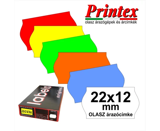 22×12mm OLASZ fehér árazócímke