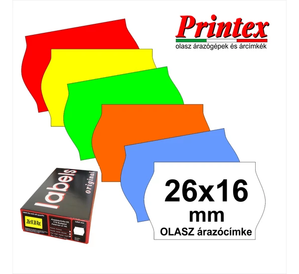 26×16mm OLASZ fehér árazócímke