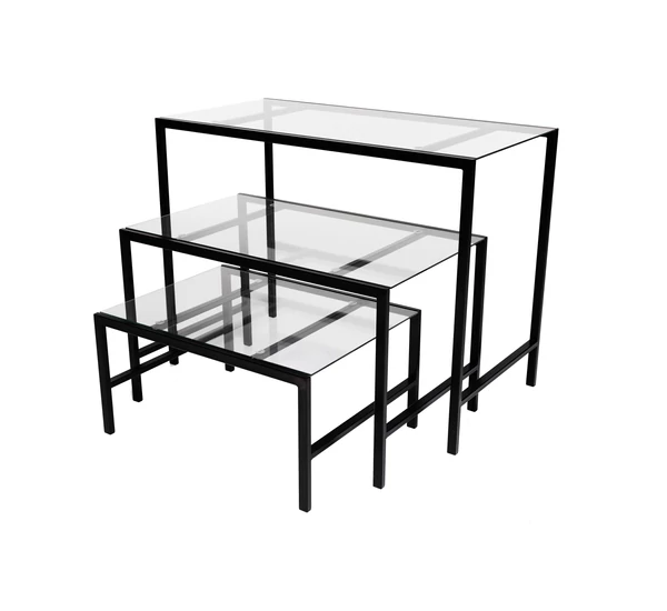 DESIGN TERMÉK KÍNÁLÓ  ASZTAL, ÜVEGLAPHOZ, 3 DB/ SZETT