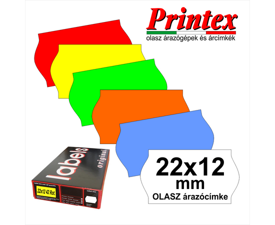 22×12mm OLASZ fehér árazócímke